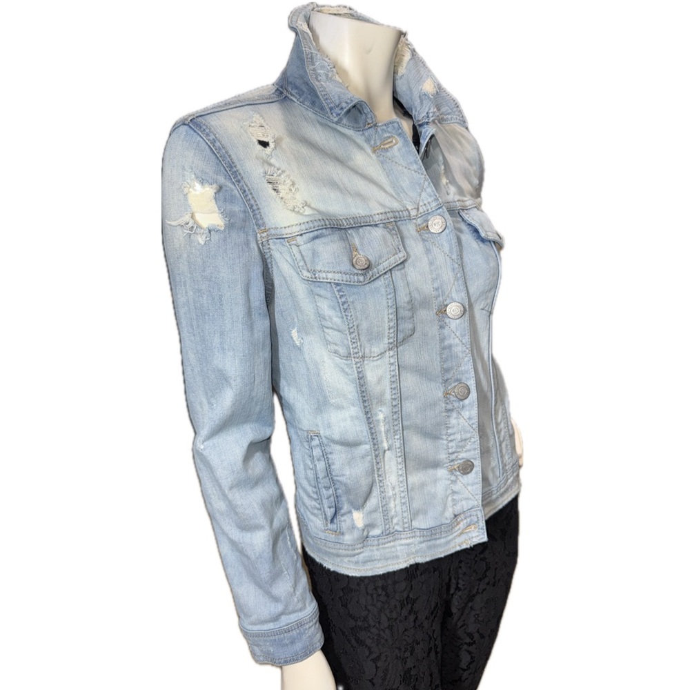 Aeropostale Light Wash Distressed Denim Jacket